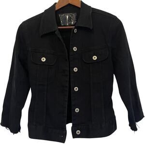 Guess Vintage Jeans Glamour Y2K Denim Stretch Black jacket Size M